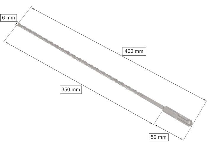 Foret SDS+ - KOTARBAU - 6 x 400 mm - Alliage métallique - Acier trempé - Fixation SDS+