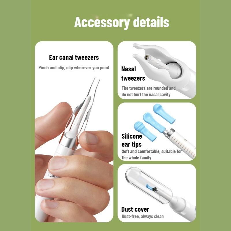 Ear Wax Removal Tool Camera Waterproof Ear Cleaner with Camera Visual Ears Pick Tweezers Wax Remover Ear Cleaning Kit for Family