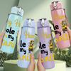 1PC Tiny Humans Stole My Sanity Quote 750ml Color Plastic Sports Water Bottle Leakproof Flip Straw Lid Suitable for Sports Office Home Use