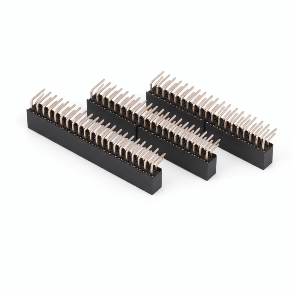 3Pcs 2.54mm Pitch Female Pin Headers 2 X 20 Pins Header Pin Socket Pin Headers  Circuit Connections