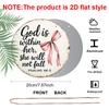 2D Flat - [2D Flat]1pc 7.87 X 7.87Inch (20 X 20Cm) Exquisite Metal Poster. Pink Bow & Inspirational Bible Verse God Is Within Her, She Will Not Fall
