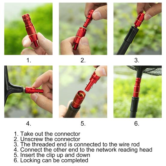 Fishing Net Connector Strong Load-bearing Anodization Connection Alloy Fishing Rod Pole Connector for Outdoor Angling