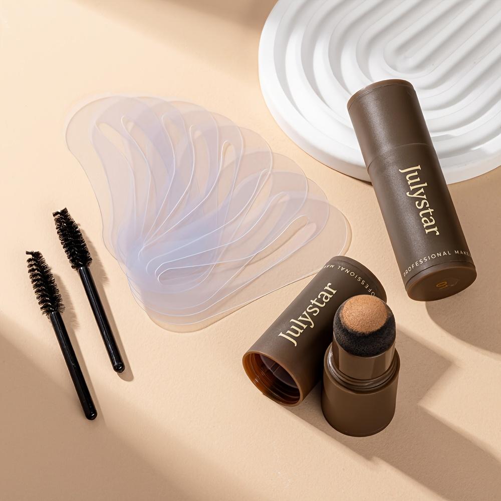 Eyebrow Definer Powder Stamp Makeup with 8 Reusable Stencils Long Lasting Hairline Shadow Powder Hair Chalk Hair Fluffy Powder