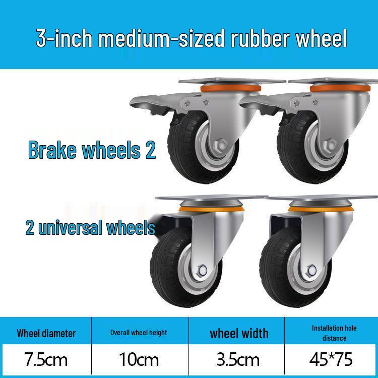 Těžká tichá otočná kolečka (2-8 palců) pro vozíky a malé ruční vozíky