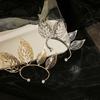 No Pierced Fake Ear Jewelry Leaves Korean Ear Cuff Clip On Earrings Crystal Women Left Ear Clip
