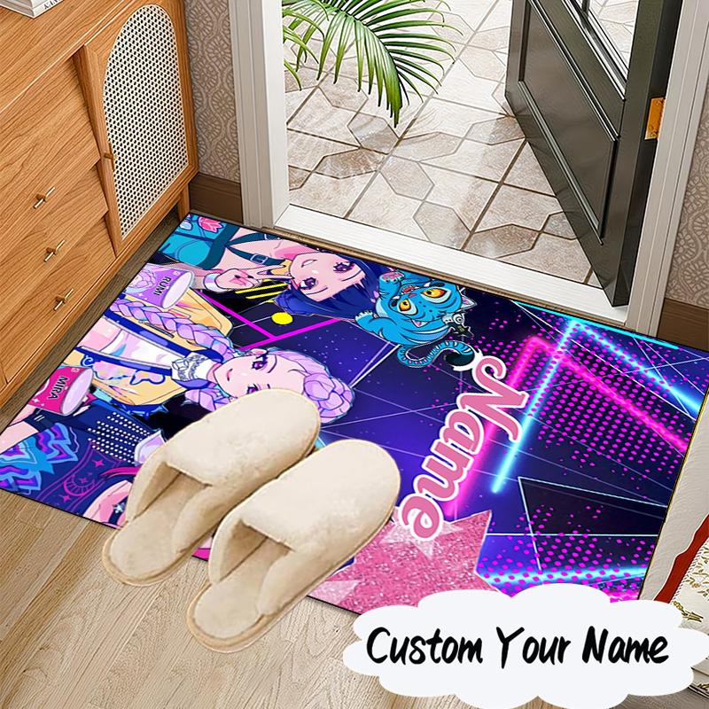 Custom Name KPop Cartoon Carpet, Chair Rug,Area Rug for Office Bedroom living rooms bedroom, Doormat decor Christmas fan gifts