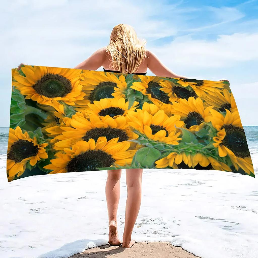 Sunflower Oversized Sand Free Beach Towel Large Quick Dry Beach Towels Bath Beach Pool Gym Travel Bath Towel for Swimming Sports