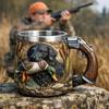 Hunter Coffee Mug – 350ml Stainless Steel Hunting Themed Mug with Camouflage Design | Unique Gift for Men, Dad, Husband, Outdoorsman