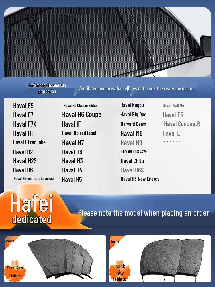 Car Window and Sunroof Anti-Mosquito Mesh: Insect-proof Sun Protection Screen & Curtain.