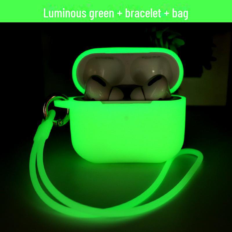 

Светящийся мягкий защитный чехол для AirPods Pro - чехол для наушников Apple Anti-Fall airpods pro2 зелёный