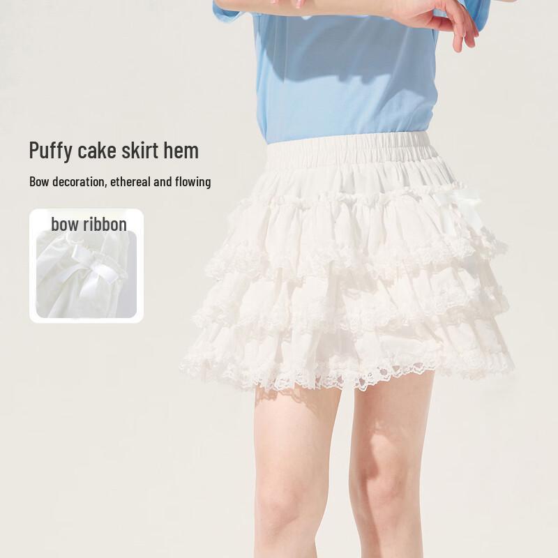 Girls' Cotton Lace A-Line Skirt