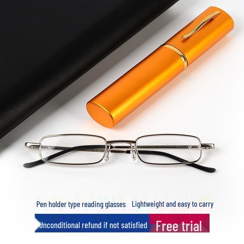 Compact Ultra-Light Fashion Reading Glasses with Pen Holder for Men & Women