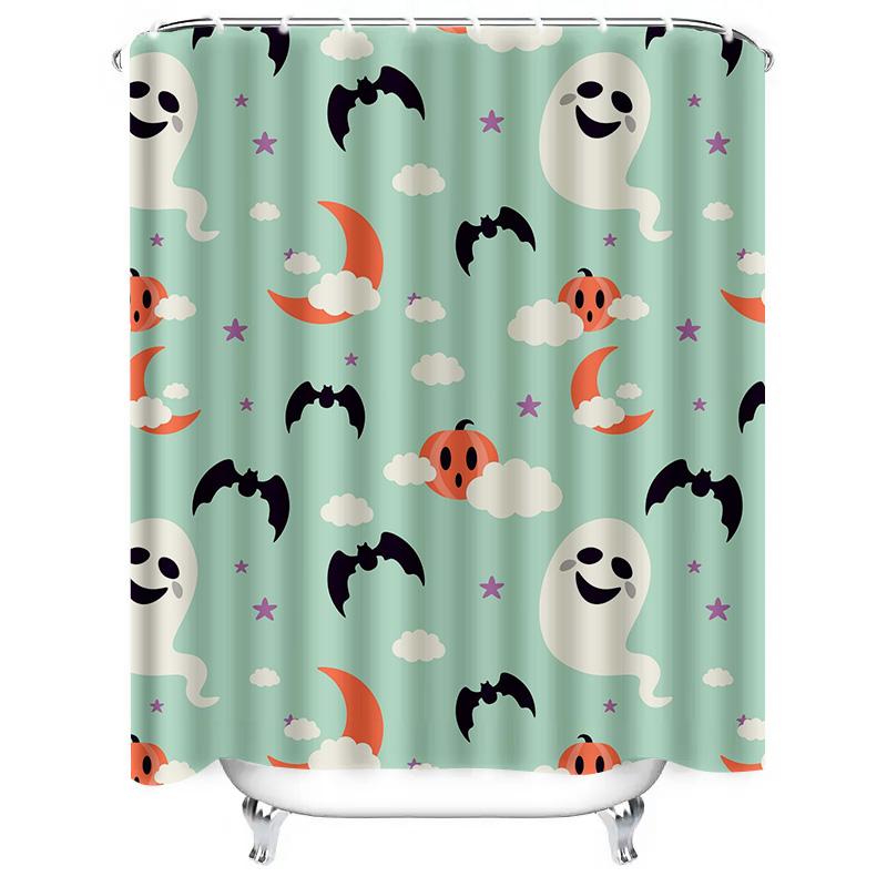 1Pccute Halloween Bat Ghost Shower Curtain For Bathroom Kids Baby Room Decorations