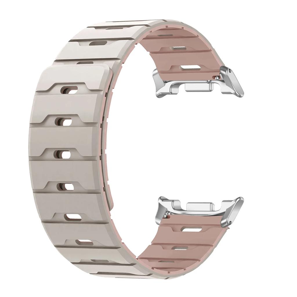 Magnetiskt Band För Samsung Galaxy Watch 8/8classic Ultra 2025/7 47mm Tvåfärgat Silikonband För Galaxy Justerbart Sportarmband