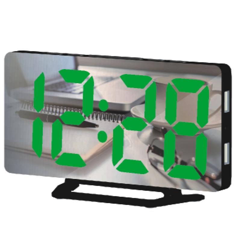 mirror digital display LED alarm clock multi-function sleepy luminous temperature desktop for students