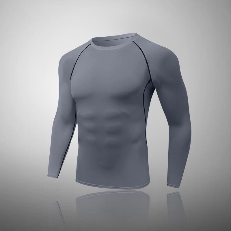 Men's High-Elastic Compression Sports Leggings: Quick-Dry, Long Pants for Running, Basketball & Fitness.