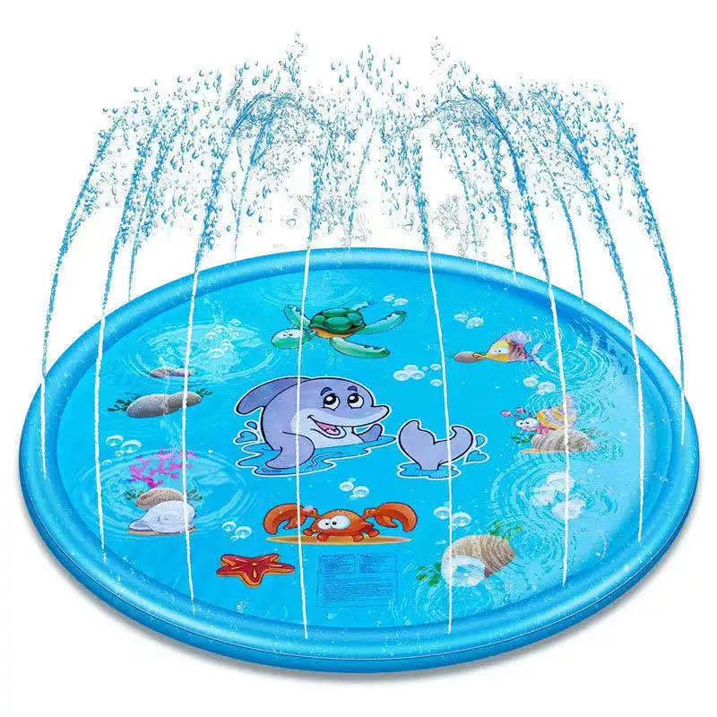 Children Play Splash Pad,Outdoor Water Toy,Summer Sprinkler Pool,Inflatable Splash Play Mat for Dog,Backyard Swimming Party Toy