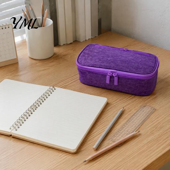 Organized Pen Storage Multi-compartment Pencil Case, Large Capacity Durable Stationery Organizer Functional Classroom Accessory Compact Wear-resistant