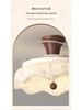 Vintage Song-Style Ceiling Fan Light with Printed Fabric Shade for Bedroom and Dining Room