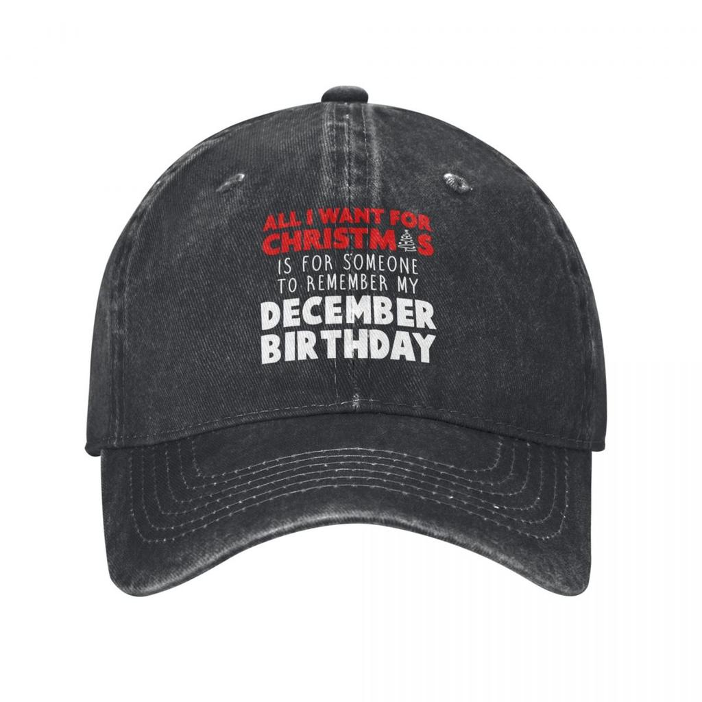 NEW LIMITED Birthmas December Christmas Birthday demin Cap Breathable Design Golf Hat Cap Unisex Summer