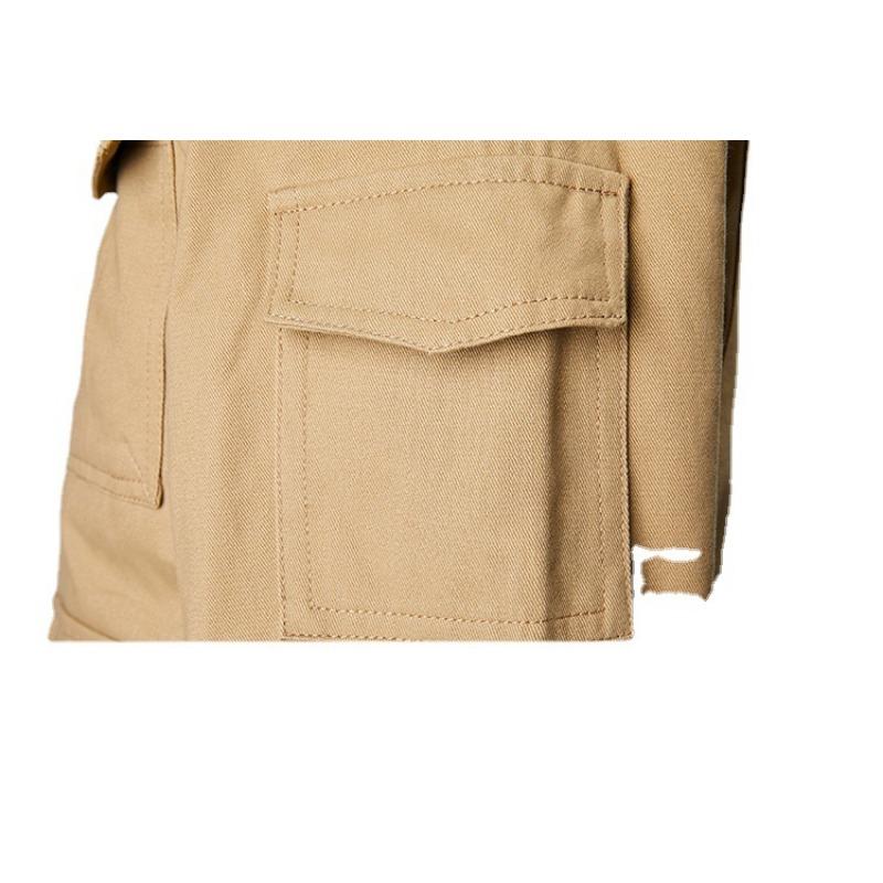 Casual Jacket Jacket Men's Spring and Autumn Thin Middle-aged and Young People's Pure Cotton Tooling Versatile Simple Pure Cotton Lapel Top