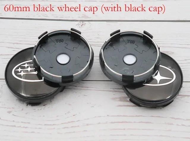4pcs 60mm Car Wheel Center Caps for Subaru WRX BRZ DRL XV STI Outback Forester Impreza Tribeca Auto Wheel Hub Cover Decoration 4pcs