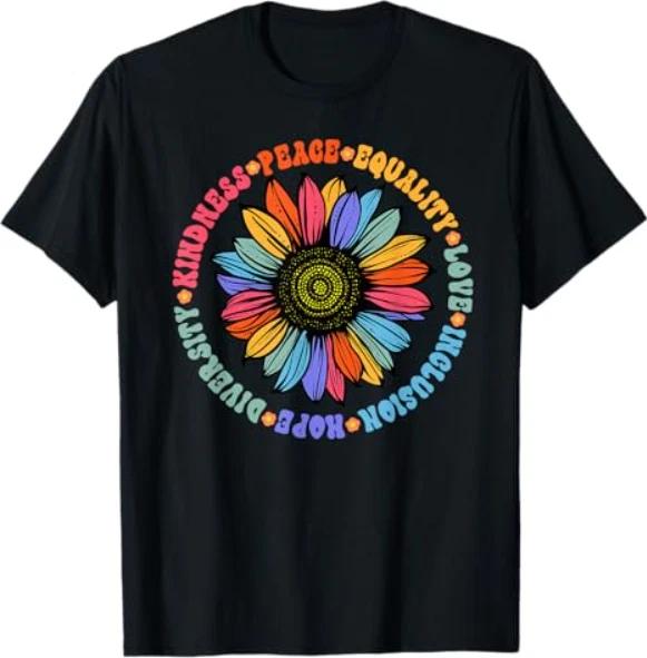 Kindness Peace Equality Love Hope Diversity Human Rights T-Shirt L