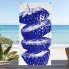 Cute Retro Cherry Beach Towel Pink Red Vertical Stripe Framed Fruit Print Soft Absorbent Quick Dry Towel for Beach Swimming Pool