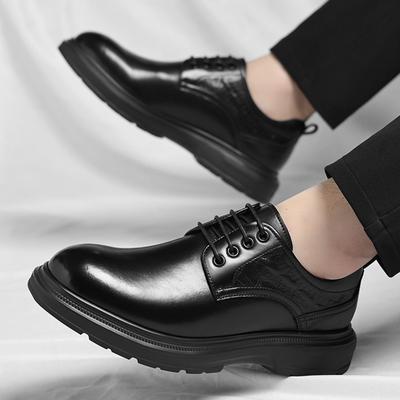 Neue Herren Echtleder Koreanischer Stil Business Casual Atmungsaktiv Vielseitig Vier Jahreszeiten Trendig Schwarz Bräutigam Hochzeit Partner Schuhe