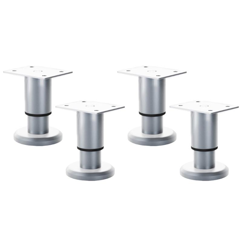 4Pcs Height Adjustable Furniture Legs Metal Round Cabinet Feet Replacement Support Legs for Drawer Dresser Table Couch