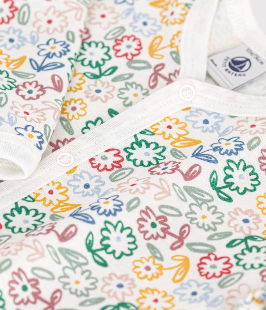 Footless Romper A0B9S 3 months 60cm [Petit Bateau] Off-white/Multicolor