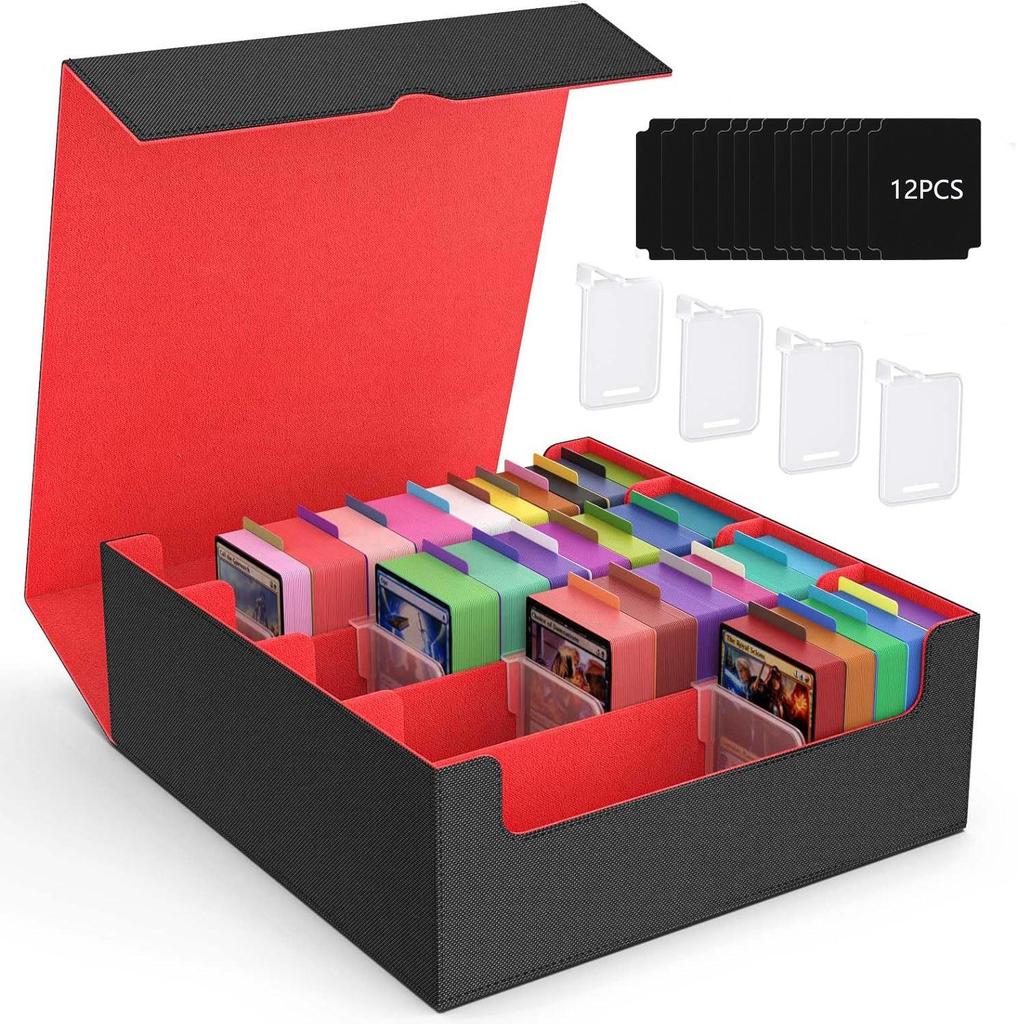 Four-Row PU Leather Pickup Box for 3000+ Yu-Gi-Oh! MTG TCG Cards