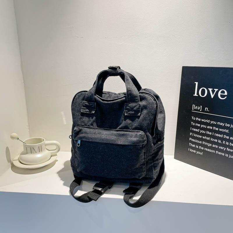 

Новая женская сумка кампус рюкзак большой вместимости простой джинсовый холщовый модный рюкзак для поездок на работу персонализированный рюкзак чёрный
