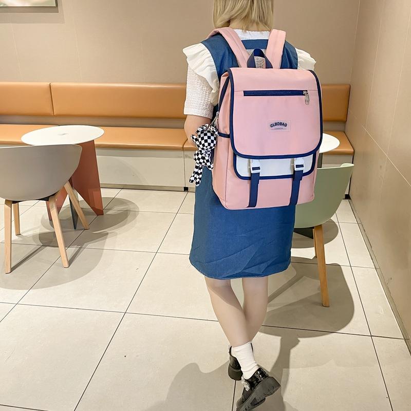 Schoolbag Hong Kong Style Junior High School Student Schoolbag Personality Cool Lightweight Men and Women Large Capacity Backpack Outdoor Travel Bag