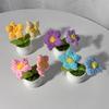 Artificial Flowers Potted Crochet Flower Ornament Desk Accessories Room Decoration Home Decor Holiday Gifts