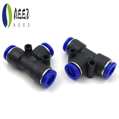 AEE2-100Pcs Raccords Pneumatiques PE Raccord Plastique Type T à 3 Voies Pour Tube Tee 4Mm 6Mm 8Mm 10Mm Connecteur Rapide Verrouillage