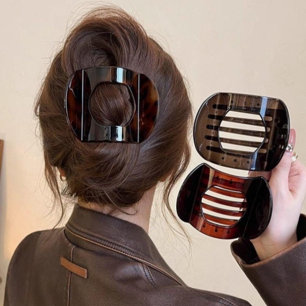 Flat Hair Claw Clip Arc Shaped Hair Barrettes Vintage Hairpin  for Women