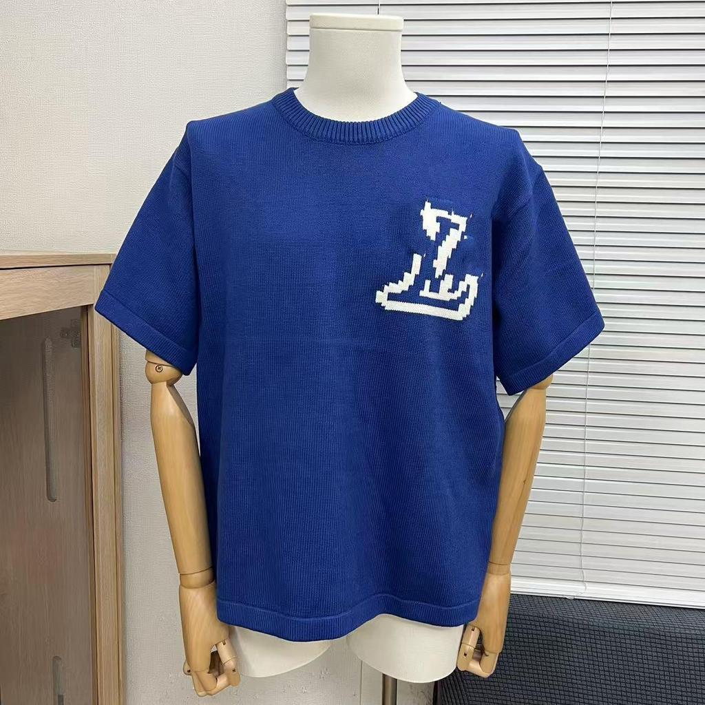 Edition 2025 Spring/Summer Trendy Jacquard Brand Logo Knit Unisex Short Sleeve