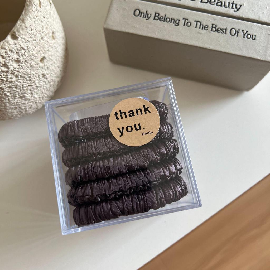 Premium Minimalist Satin Pleated Hair Scrunchie - Elastic, Versatile Hair Tie for Ponytails