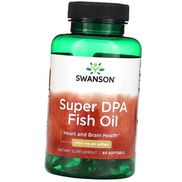 Рыбий жир, Омега 3, Super DPA Fish Oil 1000, Swanson  60гелкапс (67280025)
