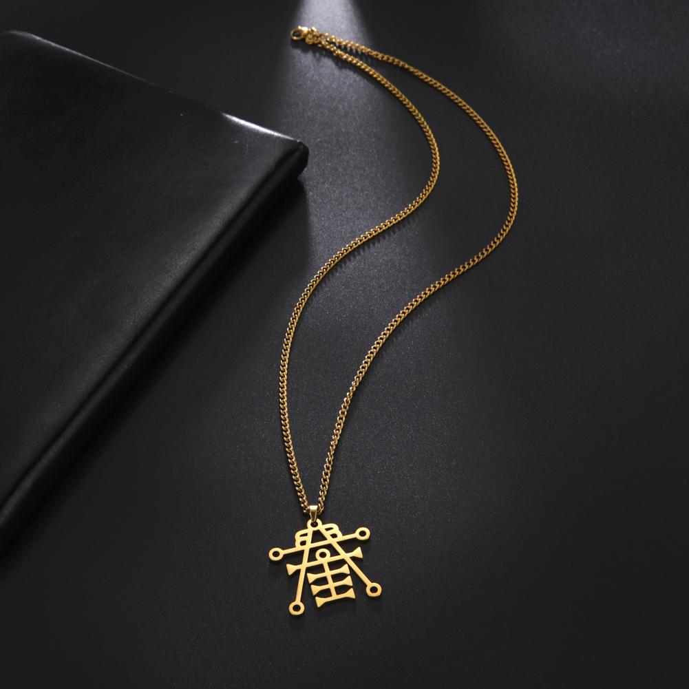 My Shape Sigil of Anubis Ipos Stainless Steel Men Necklace Egyptian God of Decay Embalming Funerals Ankh Gothic Egypt Necklace
