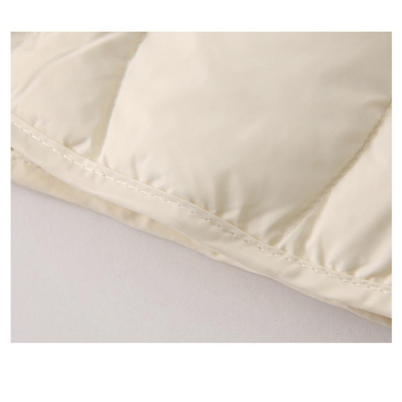 Módní zimní V-výstřih Zesílená péřová bavlněná vesta Bunda Dámská bez rukávů Jednobarevná Ležérní Jednoduchá Elegantní Tílka Volná Vesta Oblečení