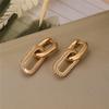 Retro Double Loop Design Drop Earrings Gold  Color Geometric Round Earrings For Women Girls Punk Hip Hop Fashion Jewelry G