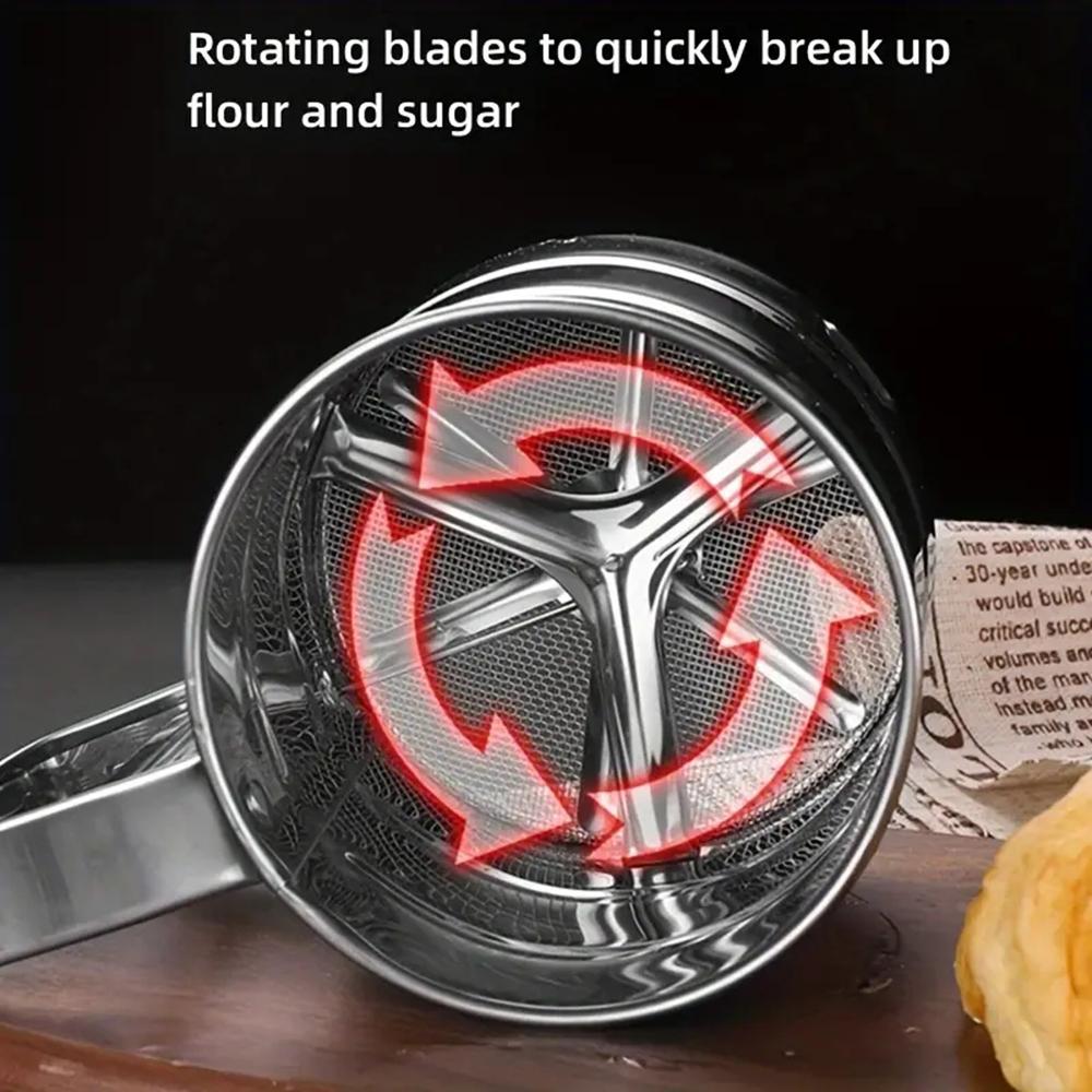Stainless Steel Flours Sieve Cup With Handle Rust-Proof Powder Mesh Sifter For Chocolate Powder
