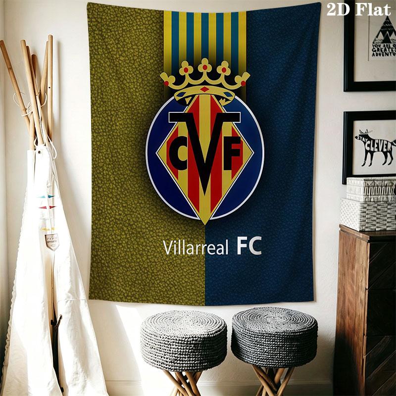 Villarreal CF logo Wall Hanging Printed Fabric Blanket Decorative Tapestries for Bedroom Living Room Home Decor