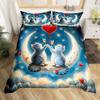 Comforter Romantic Cheers Full Queen Kawaii Cat Animal Comforter Valentine'S Day Bedding Set Starry Sky Galaxy Bed