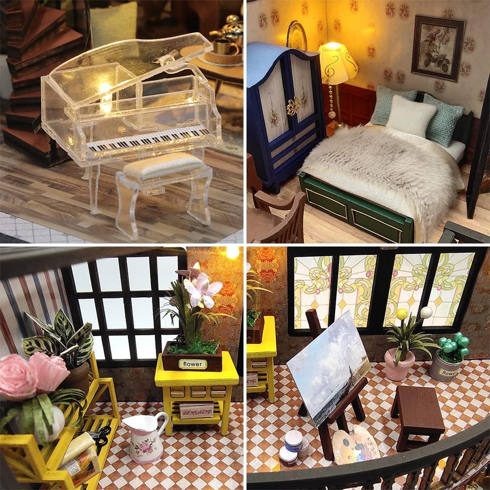 (t-FREAK) 1:32 Dollhouse DIY Kit Set Miniature Dream Pavilion