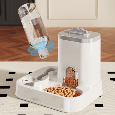 Large Capacity 2 In 1 Cat Food Dispenser Detachable with Water Fountain Dog Cat Food Bowl Dry Wet Separation