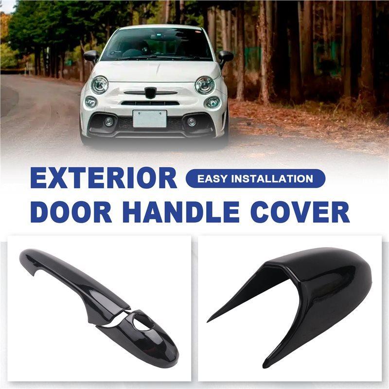 Protective Cover Exterior Door Handle Cover Trim For Fiat 500 Abarth 595 695 Car Side Door Handle