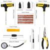 All-in-One Emergency Car Tire Repair Kit - Puncture Plug Tools with Strips,Gloves Tire Gauge for Universal Tires,Easy To Operate